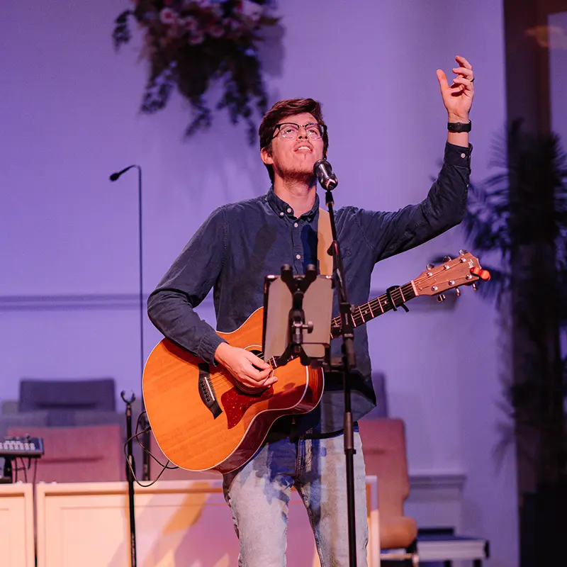 Leading worship in church